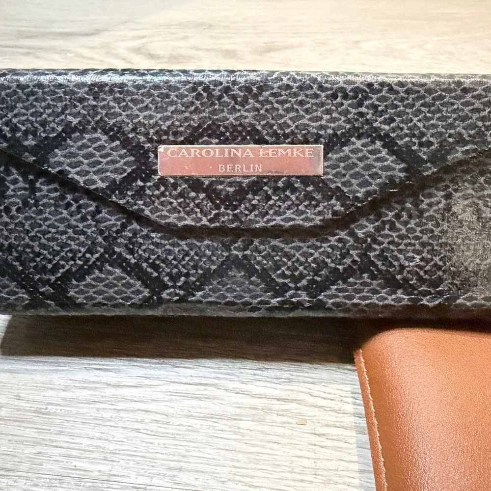 Carolina Lemke Berlin Black Snakeskin Sunglasses case